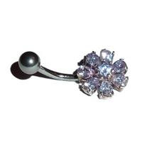 piercing banánek do pupiku / swarovski